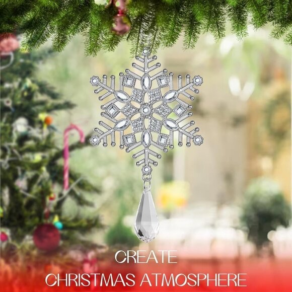 2023 Rhinestone Snowflake Hanging Pendant of Car Charm Holiday Decorative - Picture 6 of 7